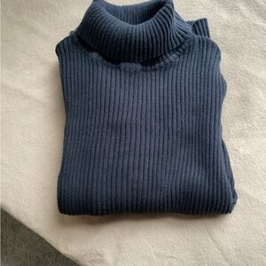 Classic black quarter sleeve turtleneck, 100% cotton by JJill. Size SP